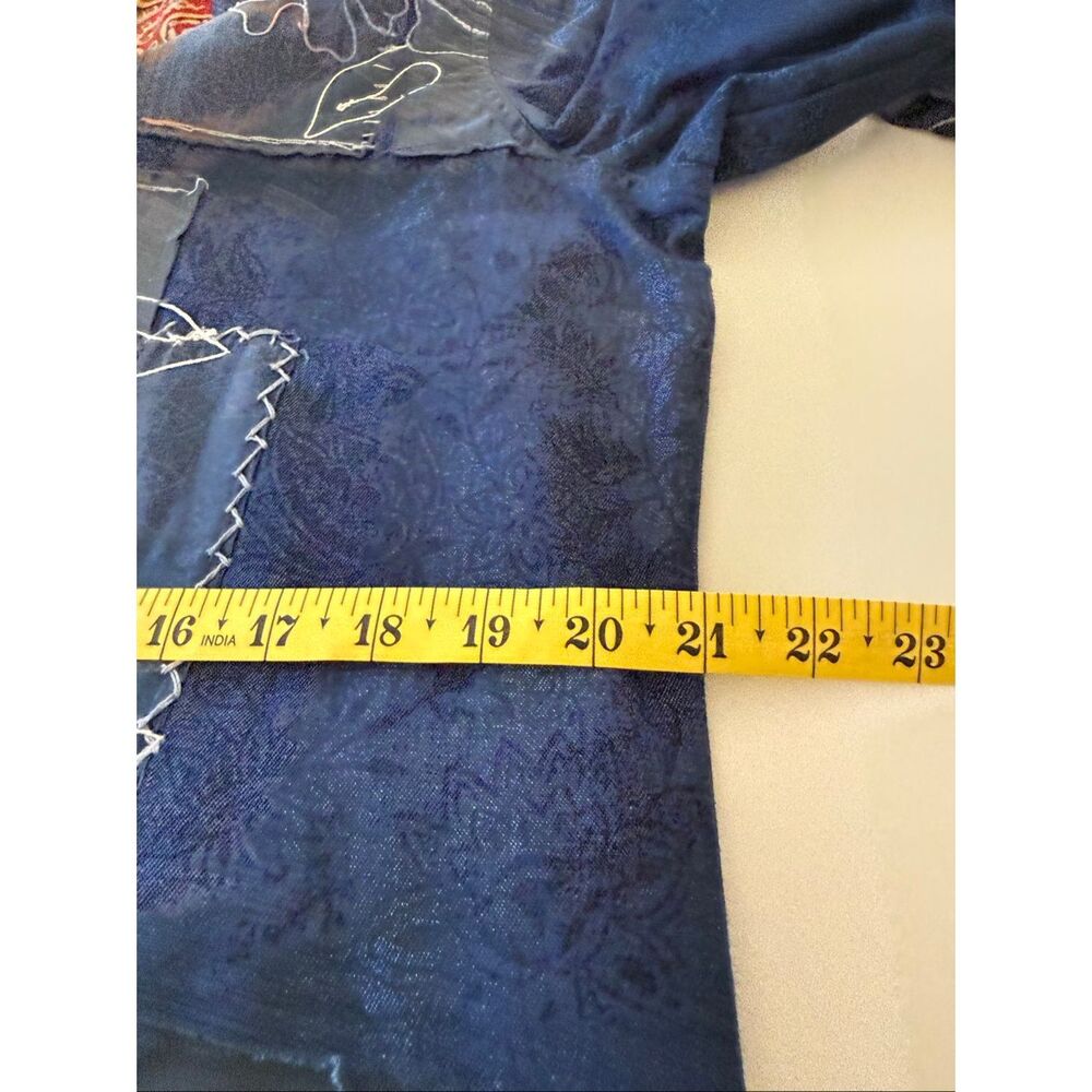 Vintage Coldwater Creek Jacket Blue Denim Embroidered Patchwork Size XL Prairie - Picture 11 of 16